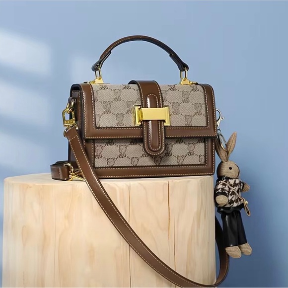 Handbags - ‼️‼️SOLD OUT Locally ‼️‼️Bear Print Flap Shoulder Bag, Crossbody,Top Handle